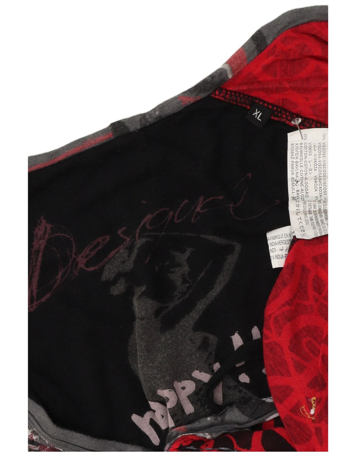 Desigual Womens Abstract Pattern Blouse Top UK 18 XL Multicoloured Viscose