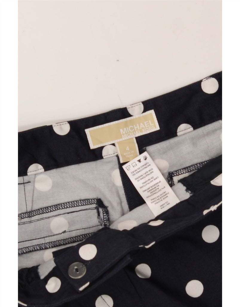MICHAEL KORS Womens Chino Shorts US 4 Small W30  Navy Blue Polka Dot Vintage Michael Kors and Second-Hand Michael Kors from Messina Hembry 