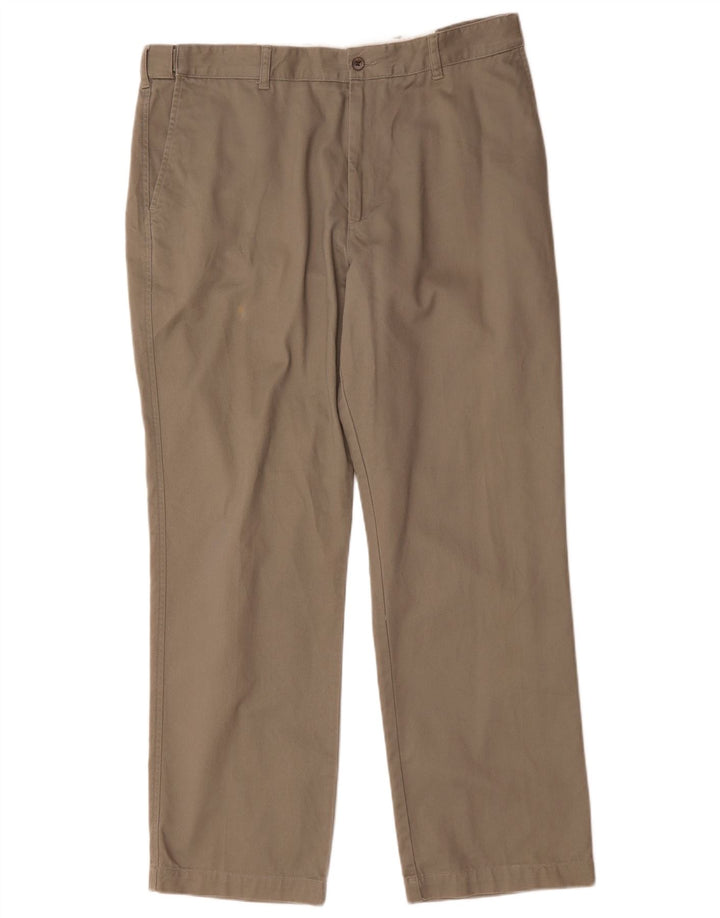 Bhs Mens Straight Chino Trousers W38 L31 Khaki Cotton