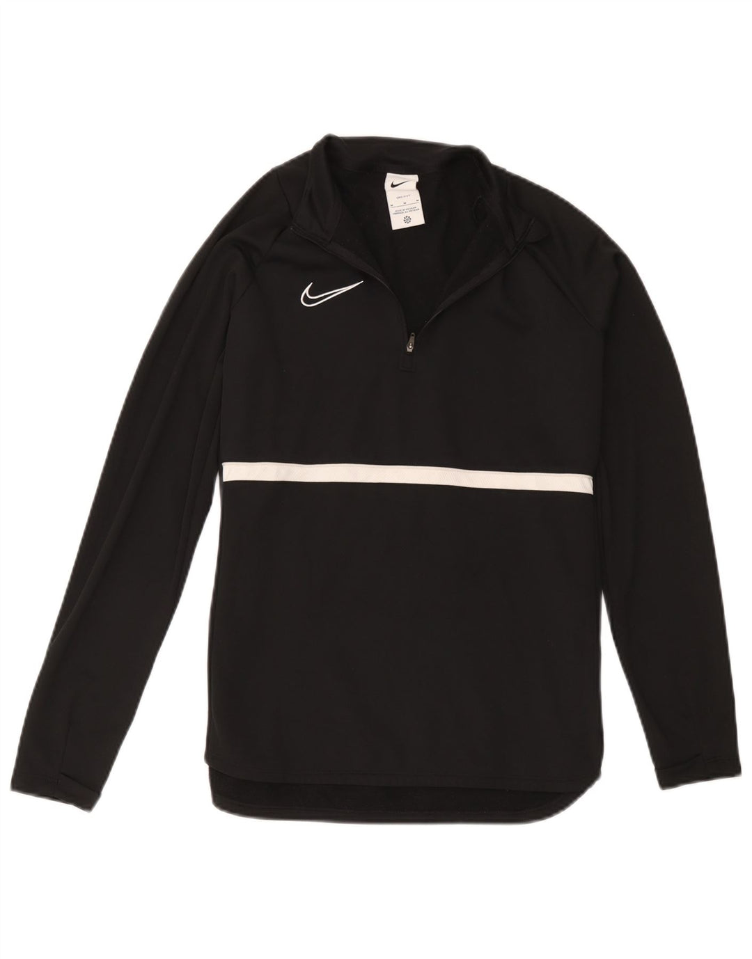 Nike Mens Dri Fit Zip Neck Pullover Tracksuit Top Medium Black Colourblock