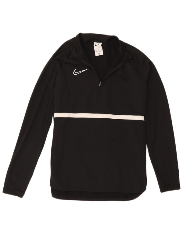 Nike Mens Dri Fit Zip Neck Pullover Tracksuit Top Medium Black Colourblock
