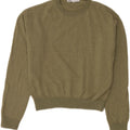 Zara Womens Oversized Crew Neck Jumper Sweater UK 10 Small Green Wool