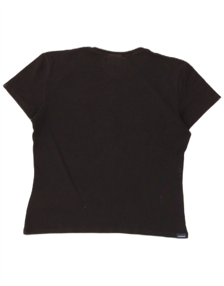 Reebok Womens T-Shirt Top UK 14 Large Black