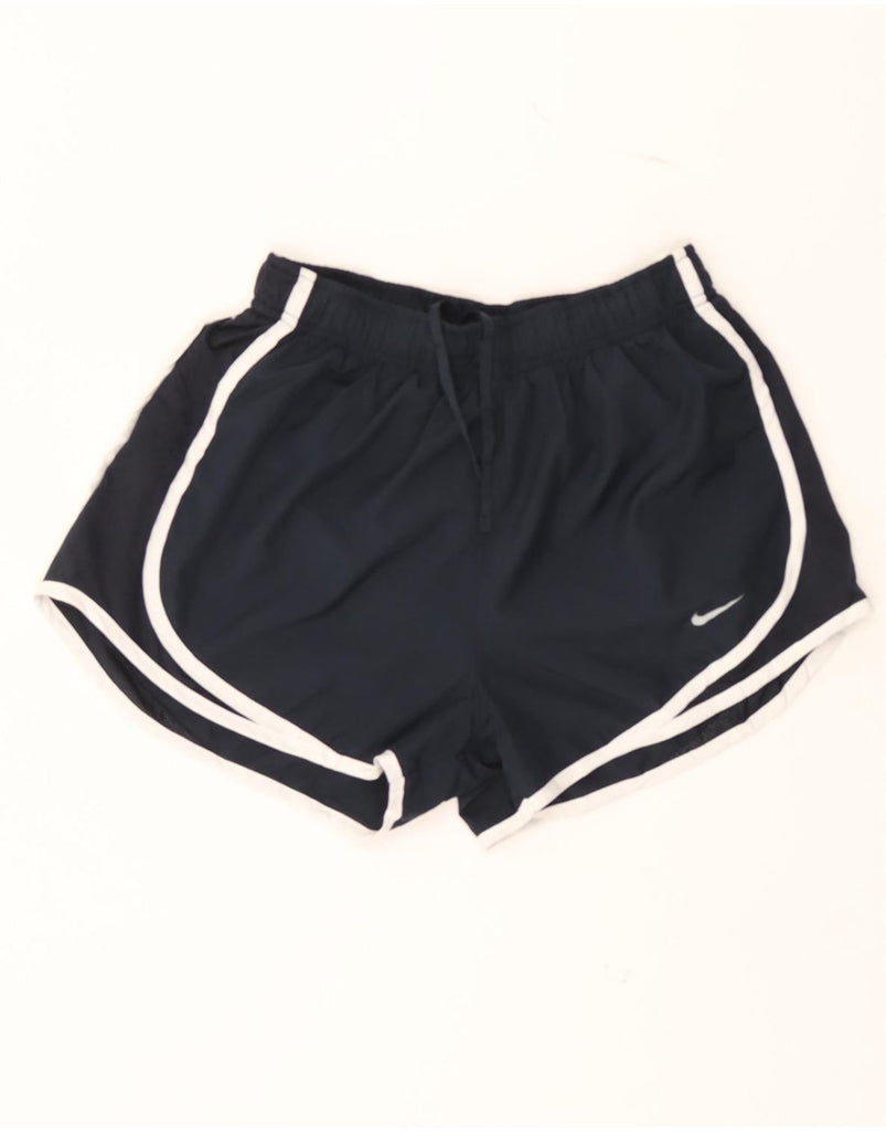 NIKE Womens Dri Fit Sport Shorts UK 8 Small Navy Blue Vintage Nike and Second-Hand Nike from Messina Hembry 