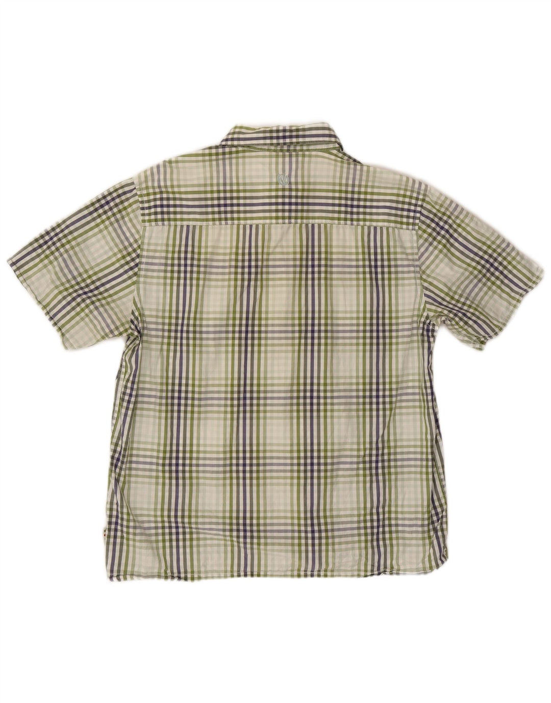 FAT FACE Mens Short Sleeve Shirt Large Green Check Cotton
