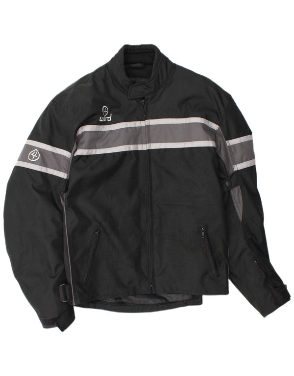 Vintage Mens Racer Jacket UK 42 XL Black Striped