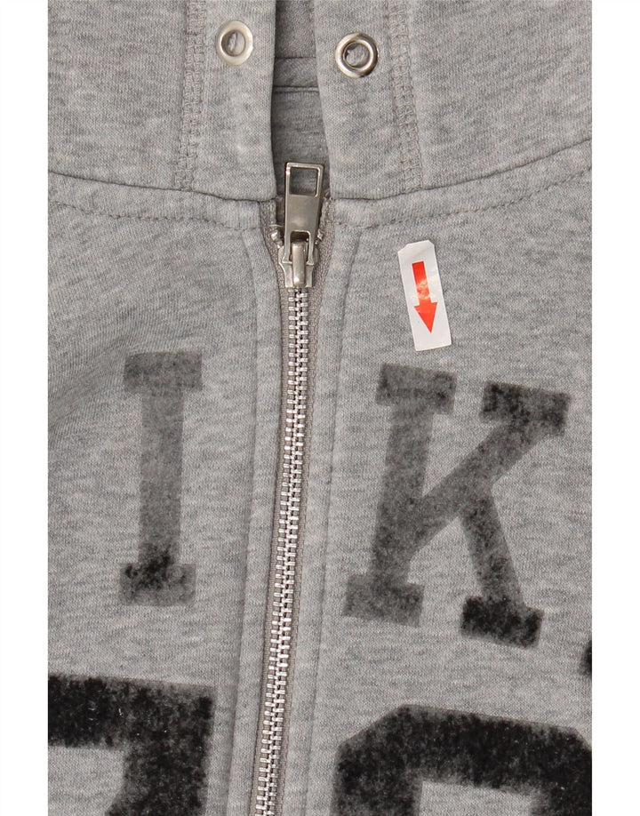 Nike Mens Graphic Zip Hoodie Sweater Small Grey Cotton