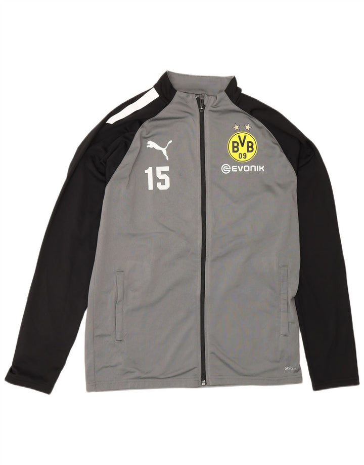 Puma Boys BVB Dortmund Tracksuit Top Jacket 15-16 Years Grey Colourblock