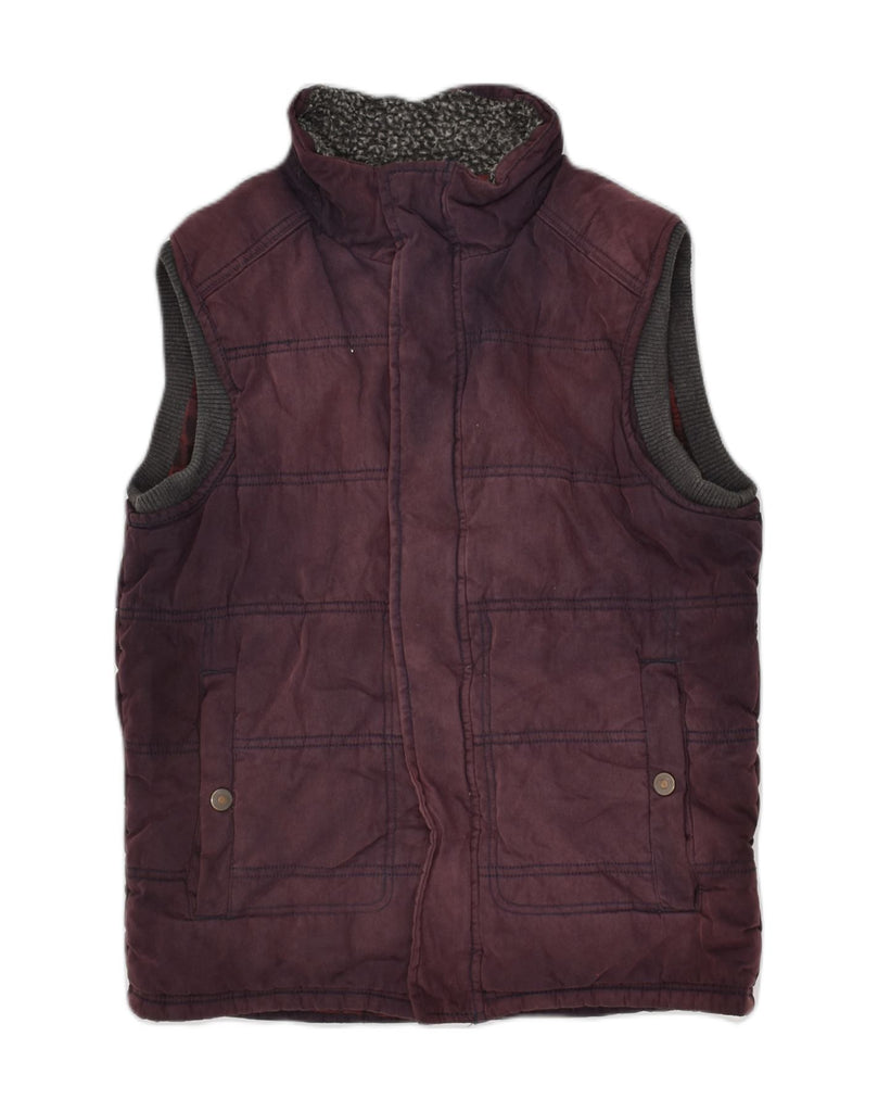 FAT FACE Mens Padded Gilet UK 36 Small Maroon Polyester | Vintage Fat Face | Thrift | Second-Hand Fat Face | Used Clothing | Messina Hembry 