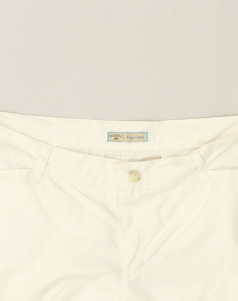 LEE Womens Straight Casual Trousers US 16 2XL W36 L33 White Cotton | Vintage Lee | Thrift | Second-Hand Lee | Used Clothing | Messina Hembry 