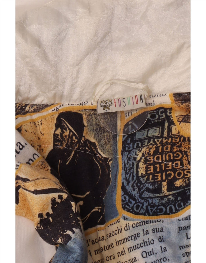 Vintage Mens Hooded Windbreaker Jacket EU 36 Small White Polyamide