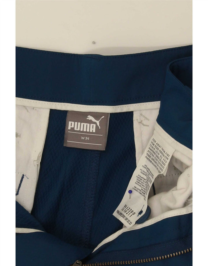 Puma Mens Chino Shorts W34 Large Blue Polyester