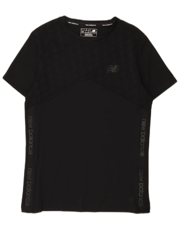 New Balance Mens Graphic T-Shirt Top Medium Black Polyester