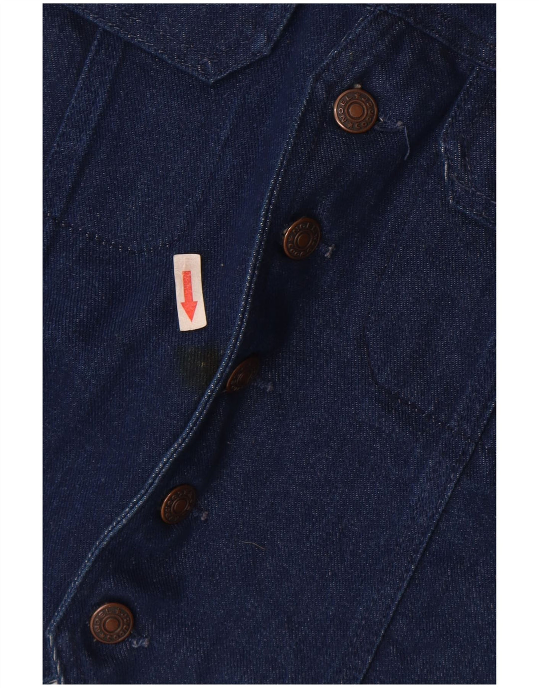 Vintage Mens Denim Waistcoat Medium Blue Cotton