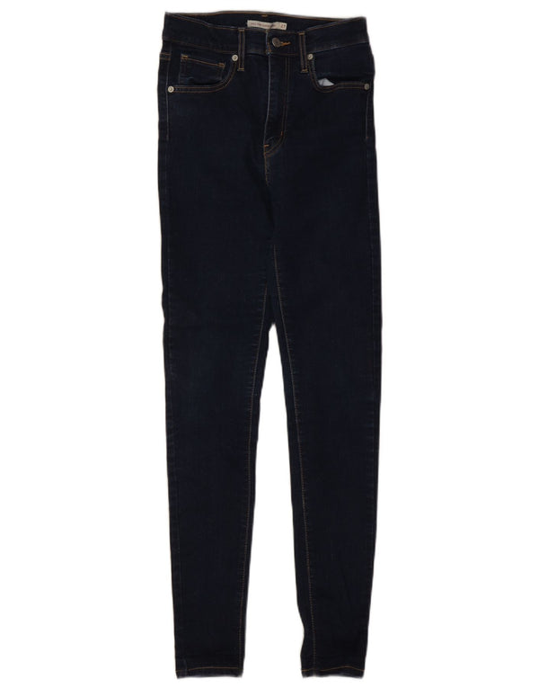 Levi's Womens Mile High Super Skinny Jeans W27 L30 Navy Blue Cotton
