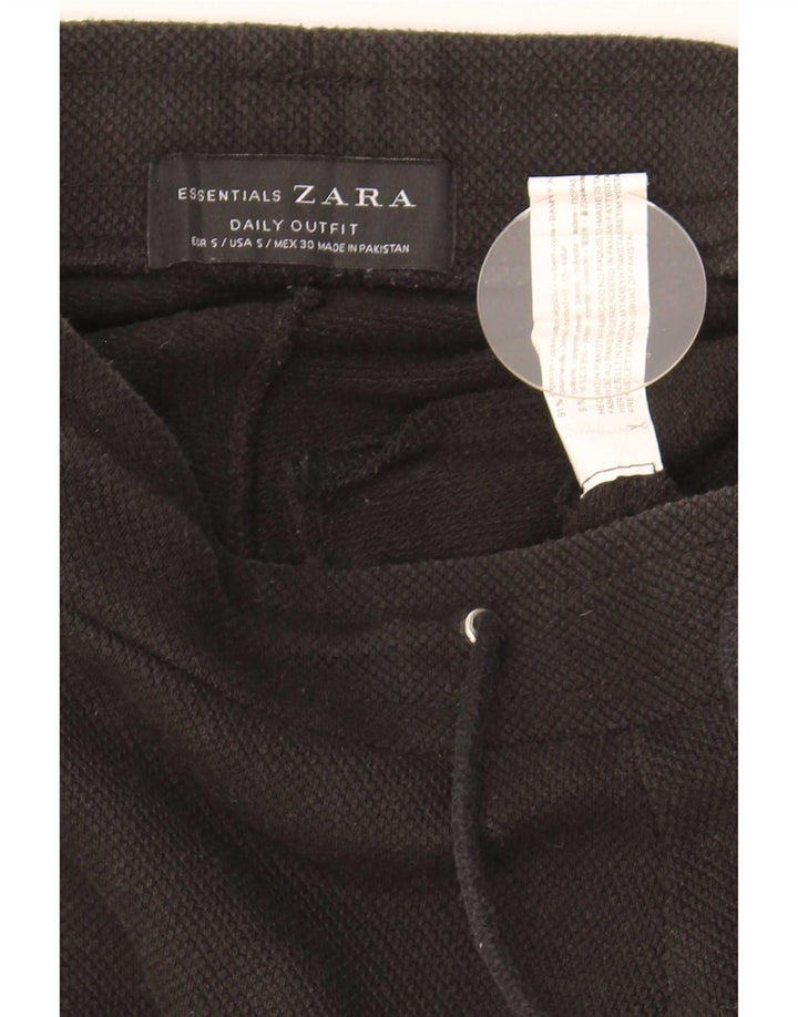 Zara Womens Sport Shorts UK 10 Small Black Cotton
