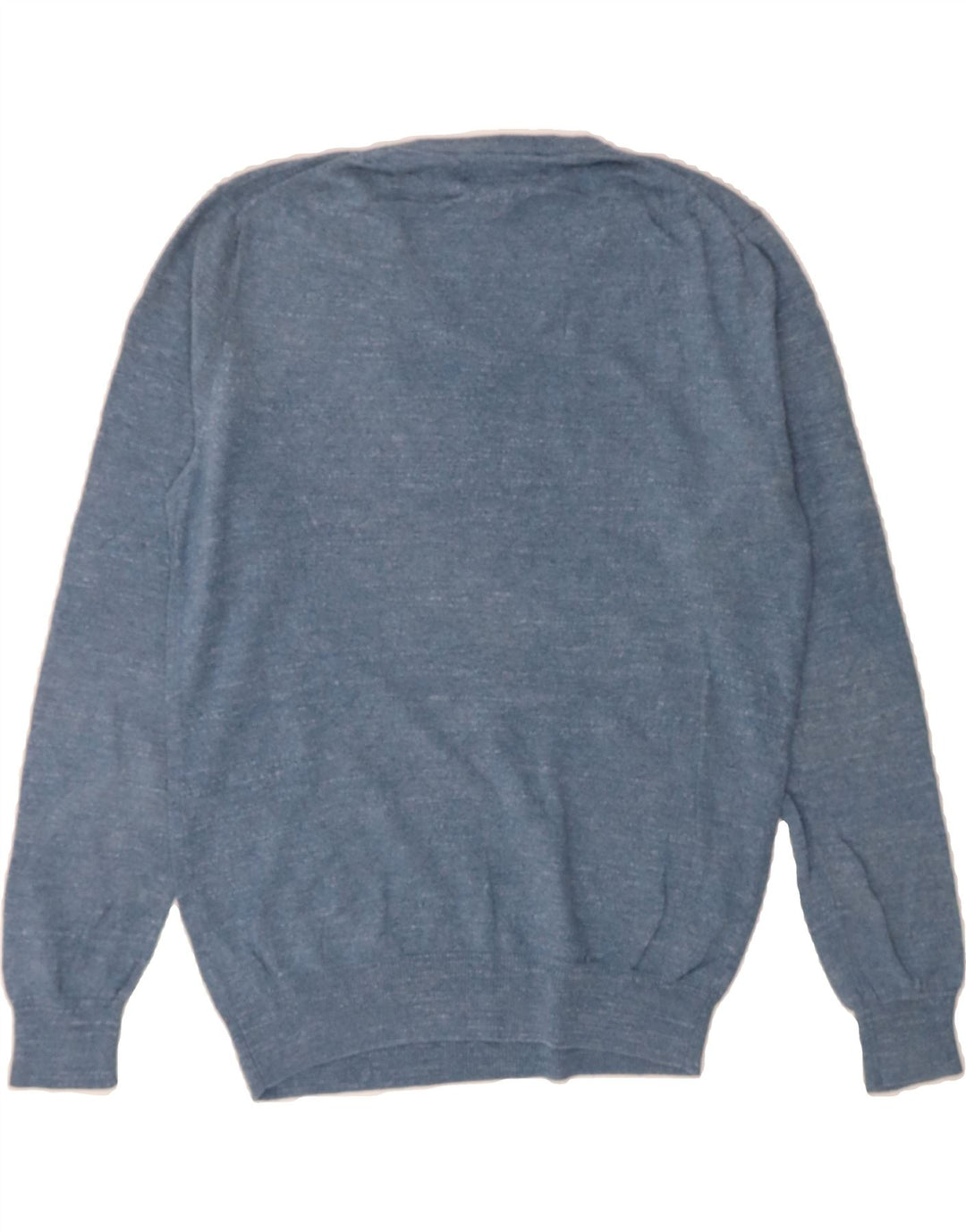 J. CREW Mens V-Neck Jumper Sweater Medium Blue Flecked Cotton Vintage J. Crew and Second-Hand J. Crew from Messina Hembry 
