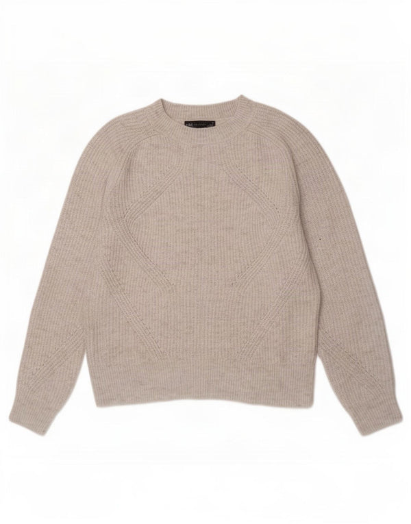 Marks & Spencer Womens Boat Neck Jumper Sweater UK 10 Small Grey Flecked