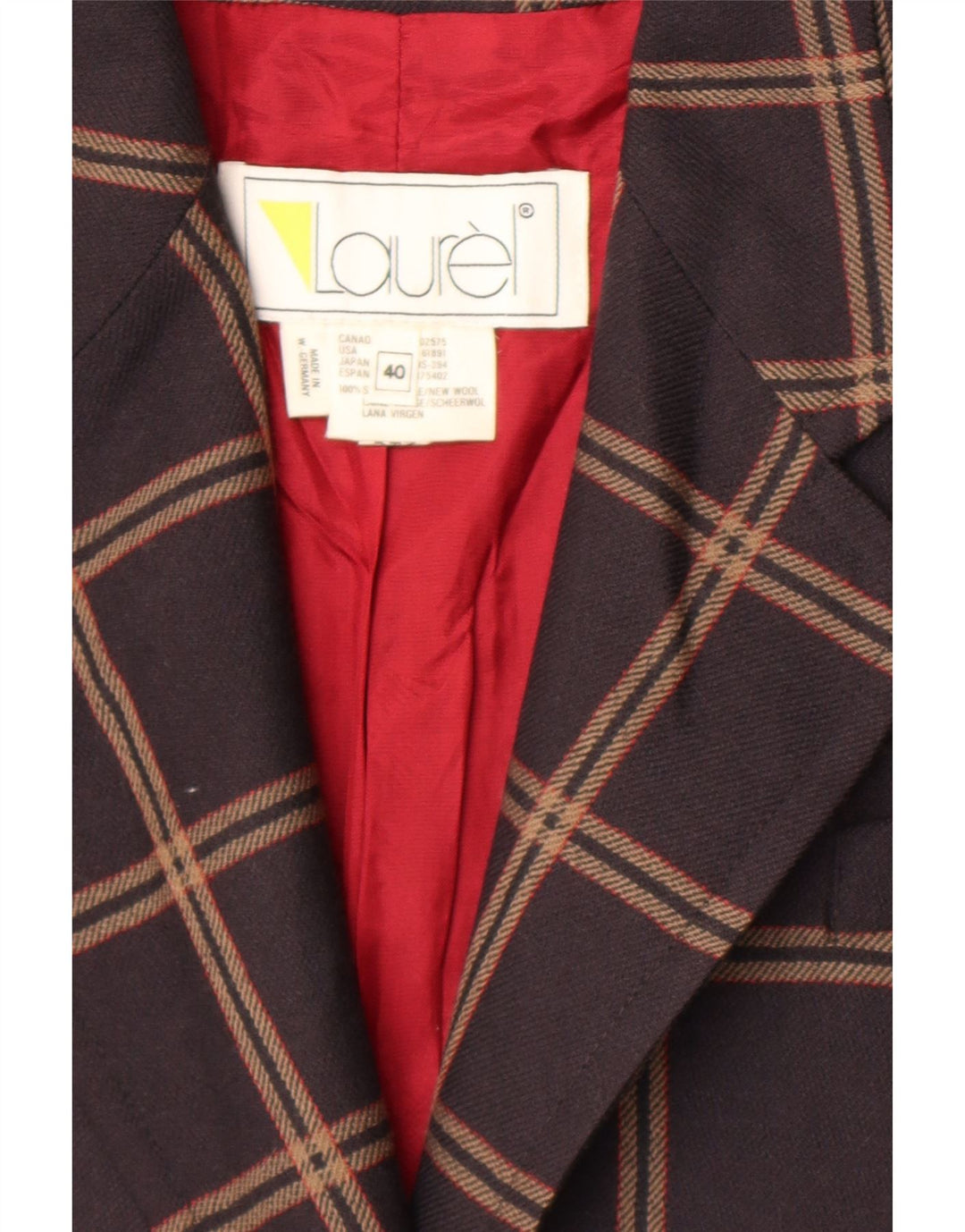 Laurel Womens Longline 3 Button Blazer Jacket EU 40 Medium Brown Plaid