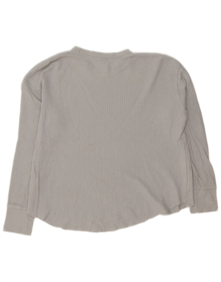 Zara Womens Oversized Top Long Sleeve UK 10 Small Grey Cotton