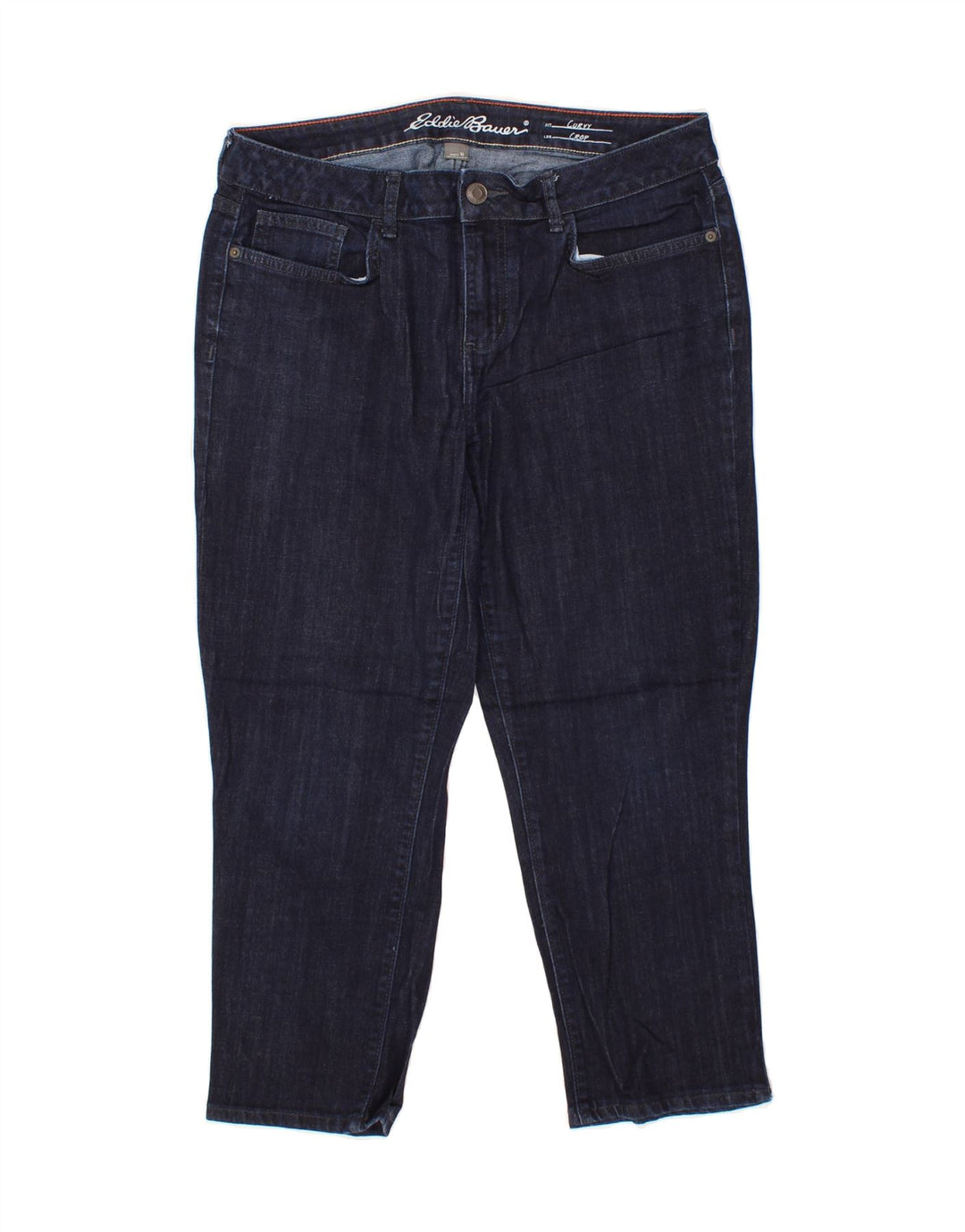 EDDIE BAUER Womens Curvy Cropped Jeans US 10 Large W32 L23 Navy Blue Vintage Eddie Bauer and Second-Hand Eddie Bauer from Messina Hembry 