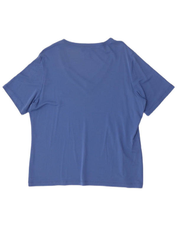 CARLA FERRONI Womens T-Shirt Top UK 20 2XL Blue Viscose