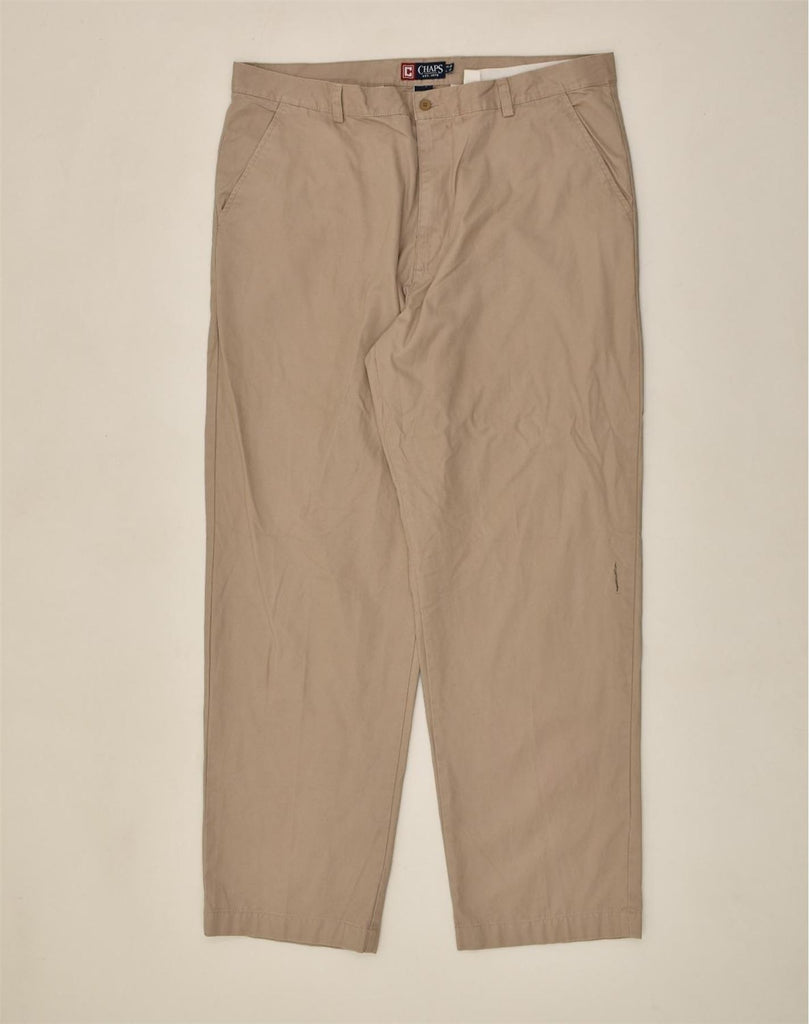 CHAPS Mens Straight Chino Trousers W40 L32  Beige Cotton | Vintage Chaps | Thrift | Second-Hand Chaps | Used Clothing | Messina Hembry 