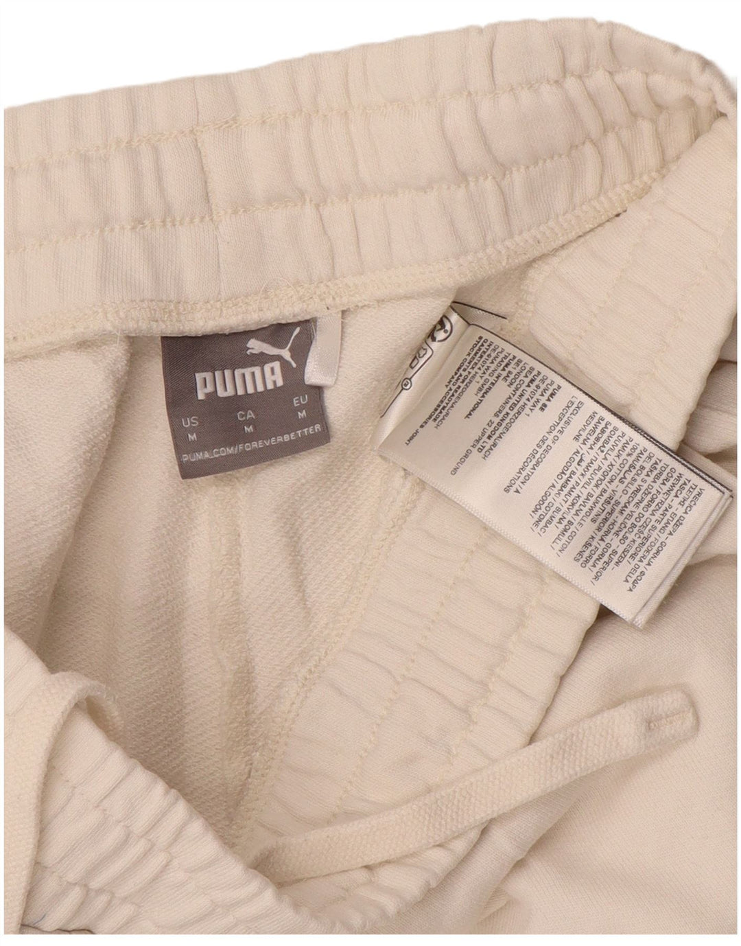 Puma Womens Tracksuit Trousers Joggers UK 14 Medium  White Cotton