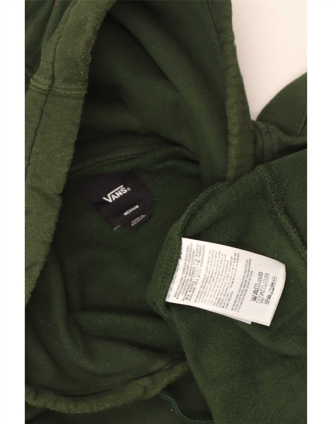 Vans Mens Graphic Hoodie Jumper Medium Green Cotton