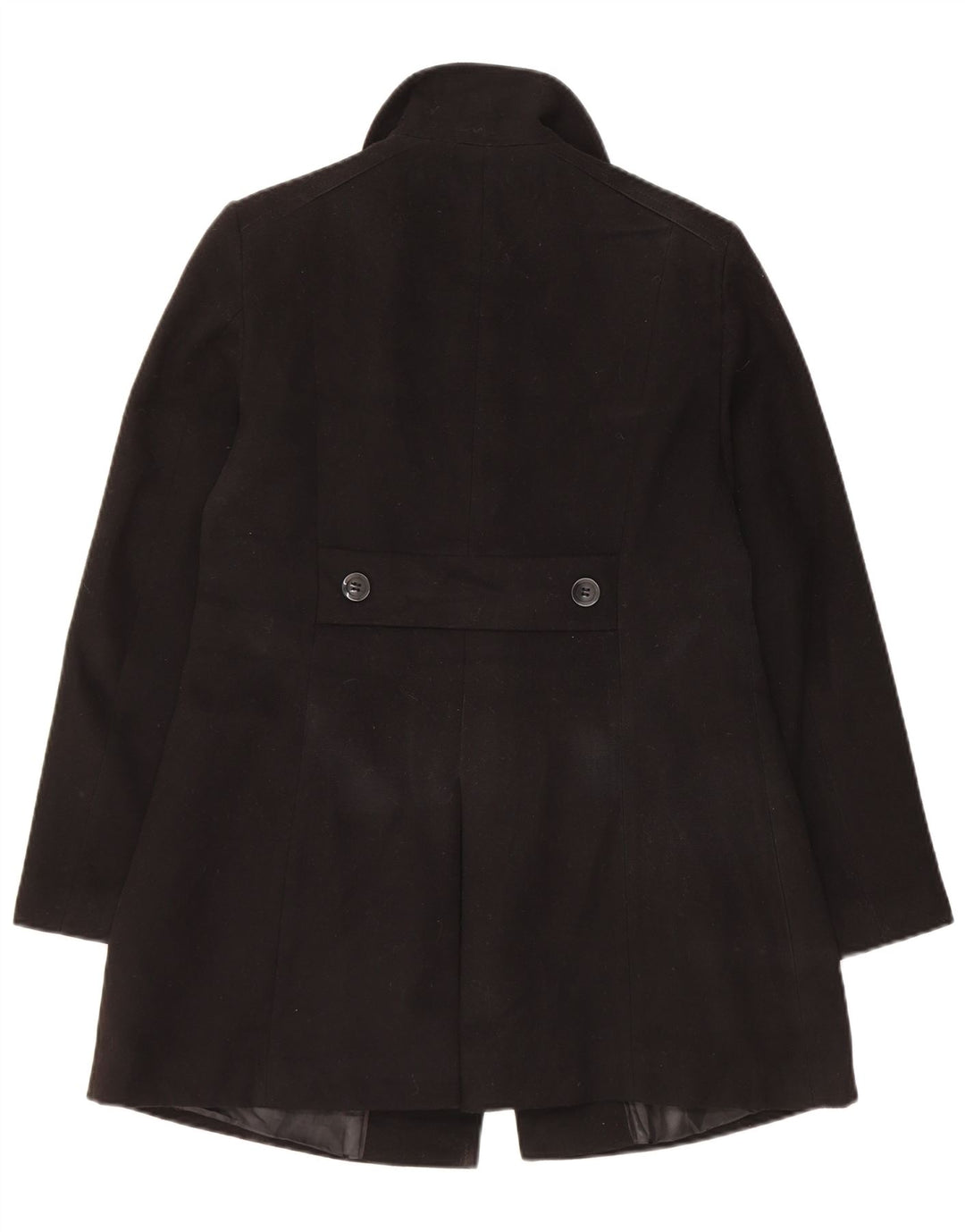 Marks & Spencer Womens Regular Fit Overcoat UK 10 Small Black Polyester