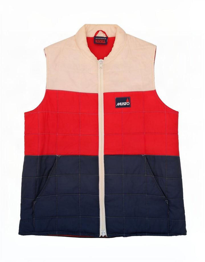 Musto Mens Padded Gilet UK 38 Medium Multicoloured Colourblock Nylon