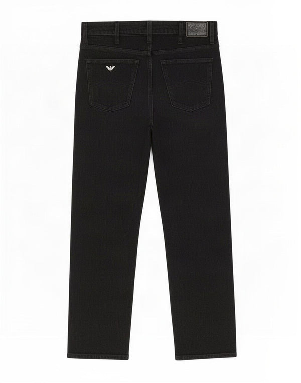 Armani Mens Straight Casual Trousers W36 L32 Black Polyester