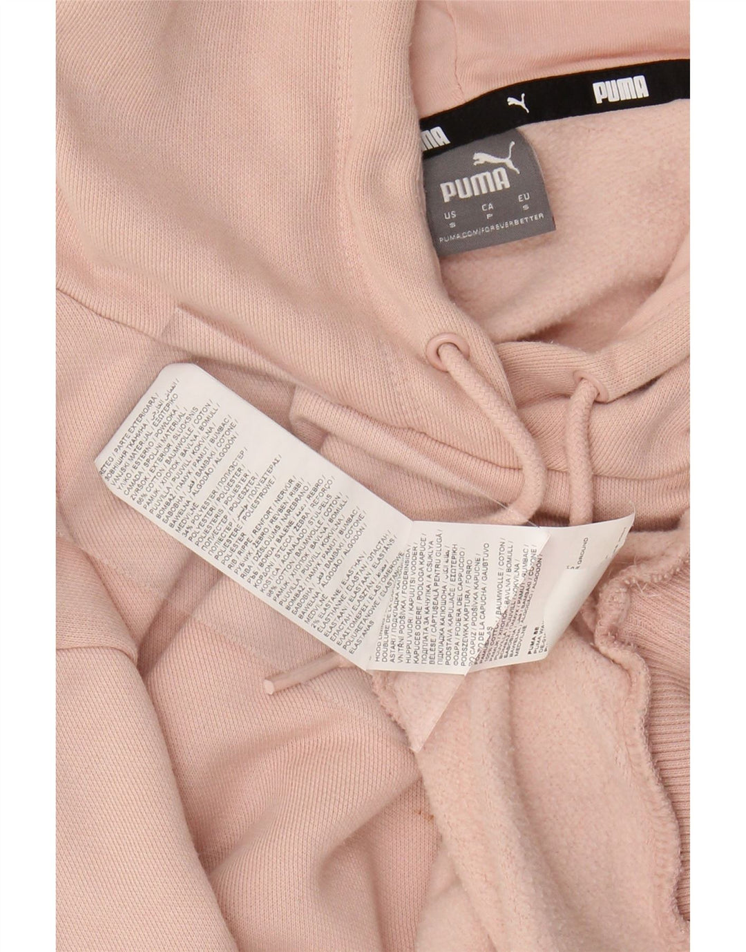 PUMA Womens Oversized Hoodie Jumper UK 10 Small Pink Cotton