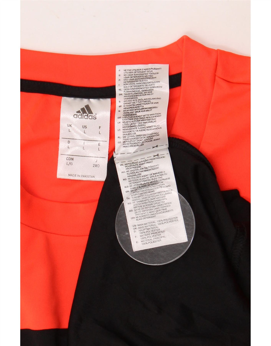 ADIDAS Mens Graphic T-Shirt Top Large Black Colourblock Polyester