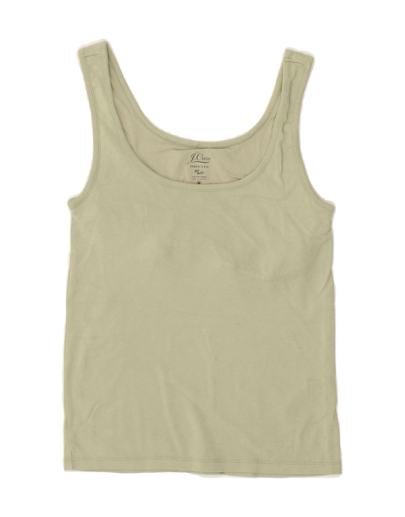 CREW Womens Perfect Fit Vest Top UK 12 Medium Green Cotton