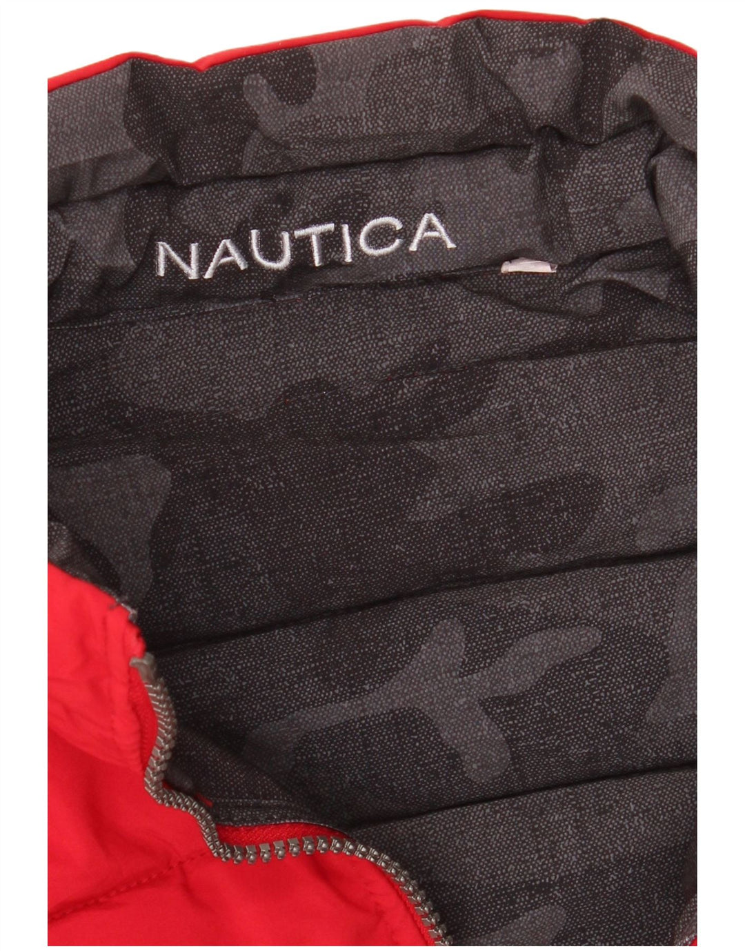 NAUTICA Mens Reversible Padded Jacket UK 40 Large Black Camouflage