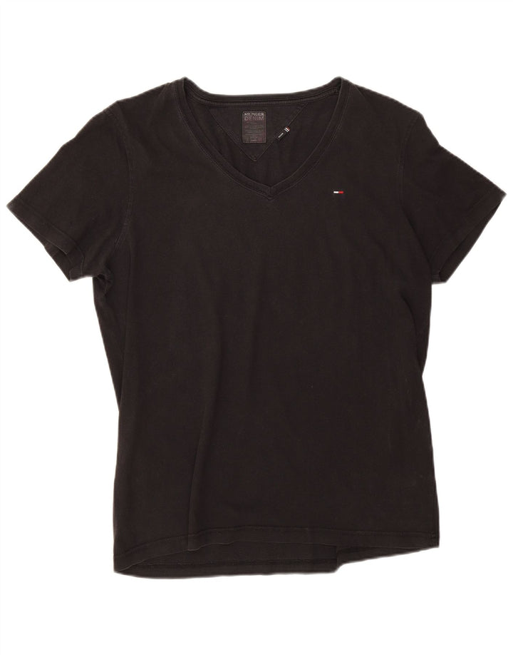 Tommy Hilfiger Womens T-Shirt Top UK 14 Medium Black