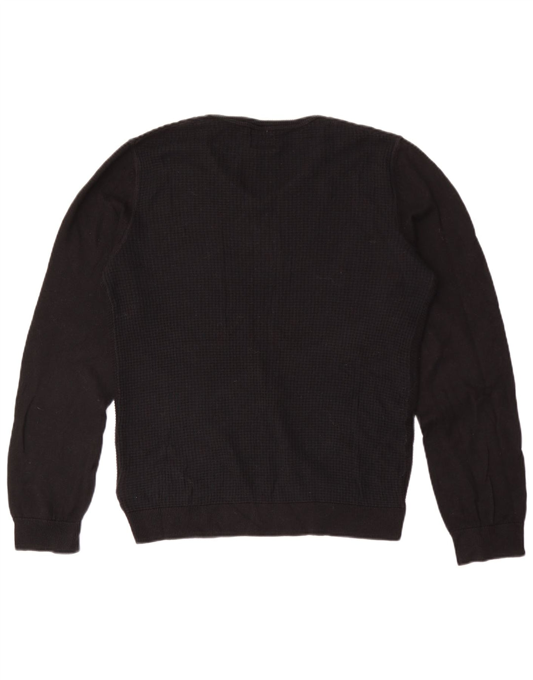 Lee Mens V-Neck Jumper Sweater Small Black Cotton