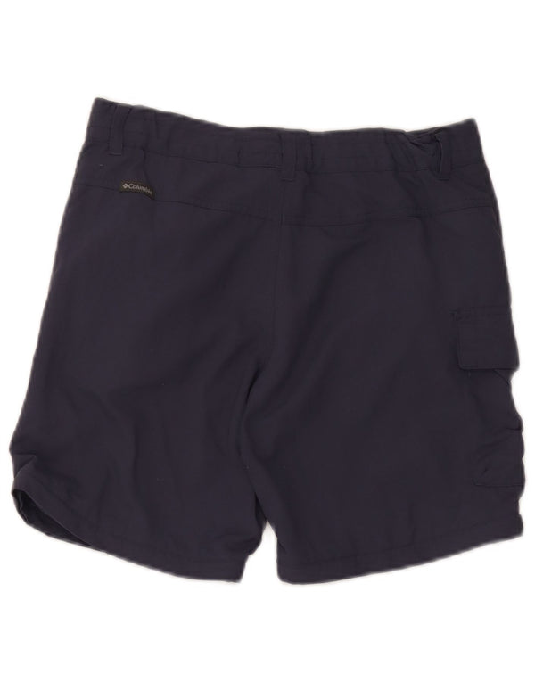 Columbia Mens Omni-Shade Cargo Shorts Large W32 Navy Blue Nylon