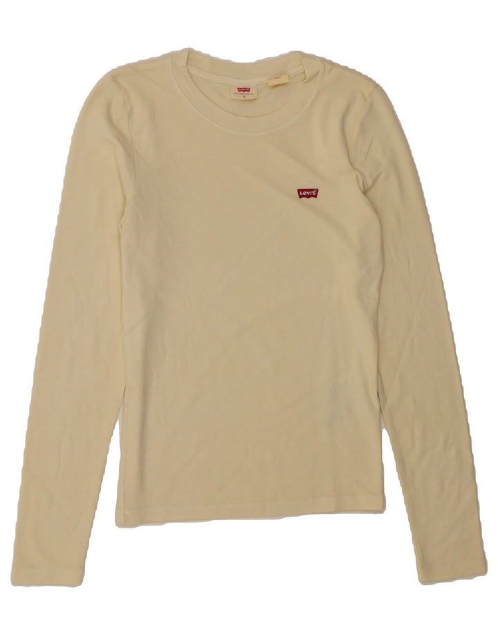LEVI'S Girls Top Long Sleeve 12-13 Years Small  Off White Cotton Vintage Levi's and Second-Hand Levi's from Messina Hembry 