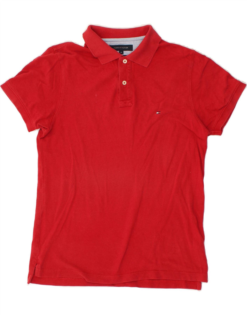 TOMMY HILFIGER Mens Slim Fit Polo Shirt Medium Red Cotton | Vintage Tommy Hilfiger | Thrift | Second-Hand Tommy Hilfiger | Used Clothing | Messina Hembry 