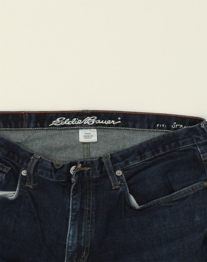 EDDIE BAUER Mens Straight Jeans W34 L32 Navy Blue Cotton | Vintage Eddie Bauer | Thrift | Second-Hand Eddie Bauer | Used Clothing | Messina Hembry 