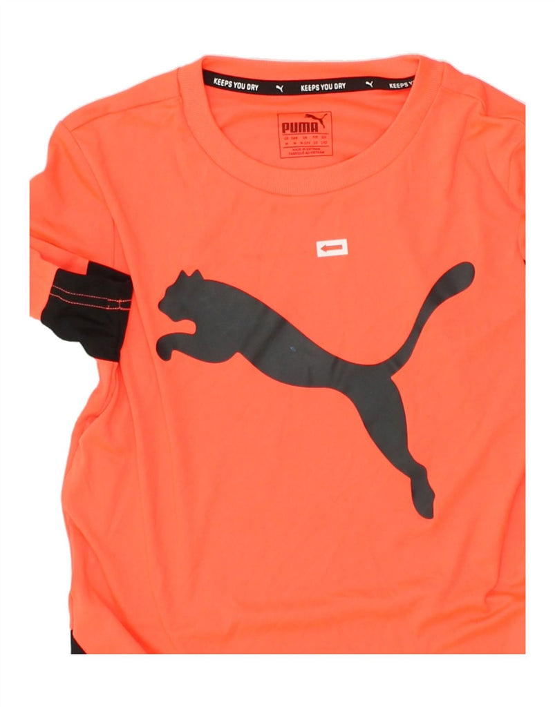 PUMA Boys Graphic T-Shirt Top 9-10 Years Orange Polyester | Vintage Puma | Thrift | Second-Hand Puma | Used Clothing | Messina Hembry 