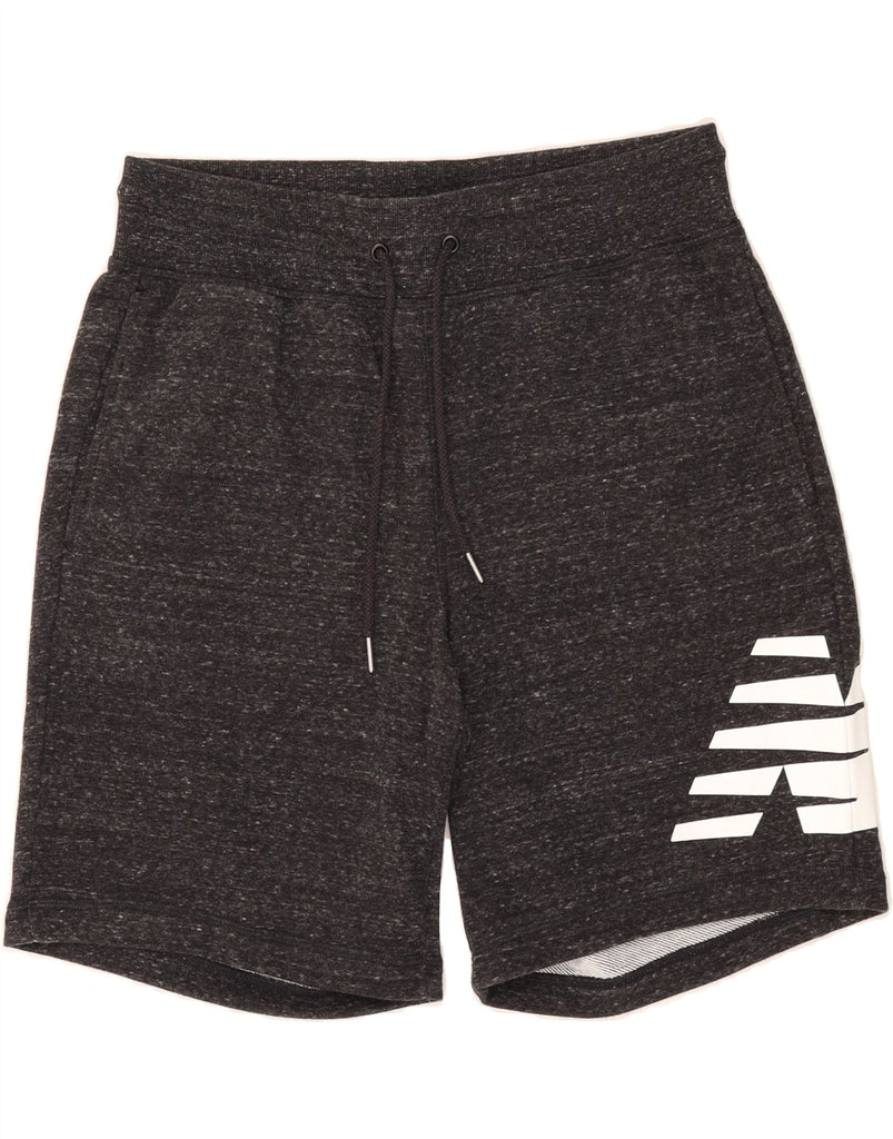 NEW BALANCE Mens Graphic Sport Shorts Large  Grey Flecked Cotton Vintage New Balance and Second-Hand New Balance from Messina Hembry 