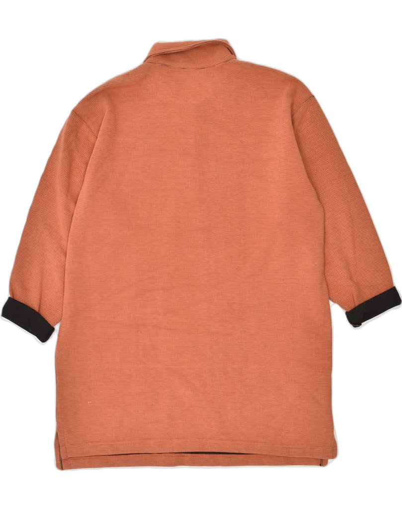 YESSICA Womens Oversized Longline Polo Shirt UK 10 Small Orange Cotton | Vintage Yessica | Thrift | Second-Hand Yessica | Used Clothing | Messina Hembry 