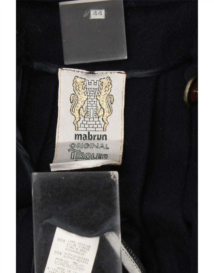 Mabrun Womens Hooded Oversized Overcoat IT 44 Medium Navy Blue Wool