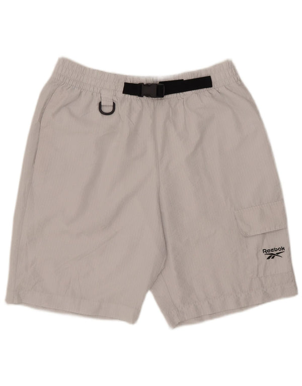Reebok Mens Cargo Sport Shorts Large White Polyester