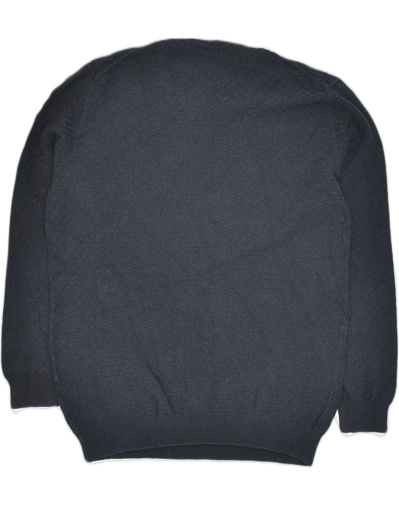 MASSIMO DUTTI Mens Crew Neck Jumper Sweater Large Navy Blue Cotton | Vintage Massimo Dutti | Thrift | Second-Hand Massimo Dutti | Used Clothing | Messina Hembry 