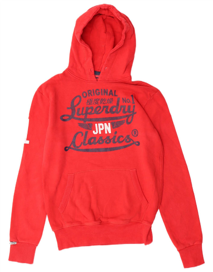Superdry Mens Graphic Hoodie Jumper Small Red Cotton