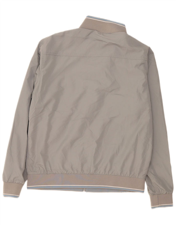 Marks & Spencer Mens Bomber Jacket UK 38 Medium Grey Polyester